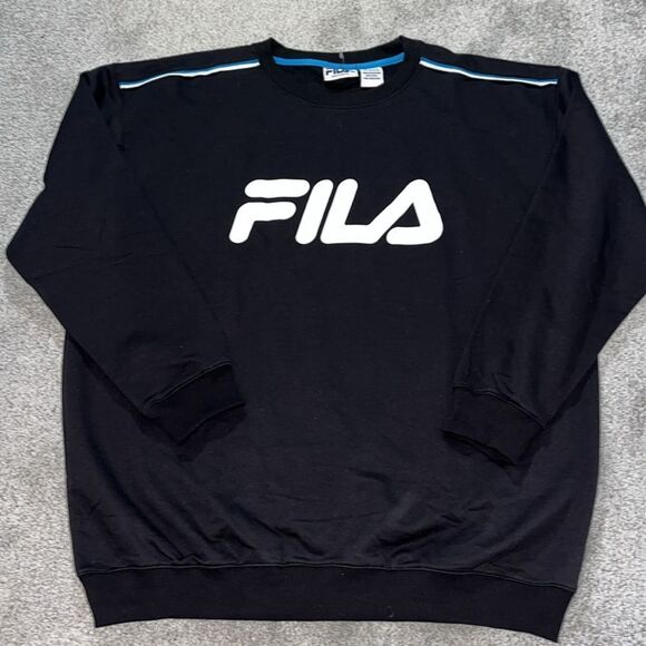 Big Man FILA Black Fleece Tennis Casual Sportswear Sweatshirt Sweater 4XL NWOT - Picture 1 of 3
